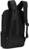 The back view of a black backpack. Voir les images du produit