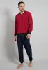 Götzburg Herren Pyjama Schlafanzug lang mit Bündchen (chili Produktbild-Vorschau 2