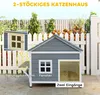 PawHut Katzenhaus aus Holz 2-Etagen Katzenhöhle mit Produktbild-Vorschau 5