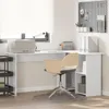 vidaXL Scrivania con ripiano Bianco 142 x 102 x 73 cm Anteprima dell’immagine prodotto 3