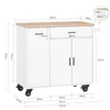 A diagram showing the dimensions of a kitchen cart. Produktbild-Vorschau