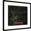 MuchoWow® Gerahmtes Poster Nordhorn - Gold - Stadtplan - Produktbild-Vorschau 1