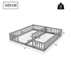 A diagram of a gray wooden bed frame with dimensions indicated by numbers and lines. Anteprima dell’immagine prodotto