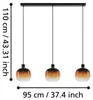 EGLO Hängelampe Oilella, 3-flammige Pendelleuchte Rauchglas Produktbild-Vorschau 3