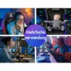 A collage of four images showing people using gaming chairs in different scenarios, including a child sitting in a chair and people playing video games. Podgląd zdjęcia produktu