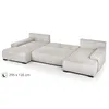 A light beige sectional sofa with a chaise lounge on each side and a central section that appears to be a pull-out bed. The sofa is shown from a slightly elevated, diagonal angle against a white background. Produktbild-Vorschau