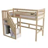 Hoogslaper 90x200, massief hout met opbergruimte, kinderbed Productafbeelding-voorbeeld 5