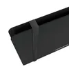 A close-up, angled view of a black card binder with an elastic strap. Produktbild-Vorschau