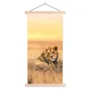 MuchoWow® Textilposter Löwen - Gras - Himmel 60x120 cm mit Produktbild-Vorschau 1