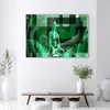 Leinwandbild buddha auf geometrischem hintergrund grün Produktbild-Vorschau 2