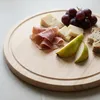 DŘEVĚNÁ BUKOVÁ DESKA, KRUHOVÁ, 30 cm, s drážkou na krájení Náhled obrázku produktu 5