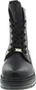 A close-up front view of a black lace-up boot. Produktbild-Vorschau