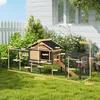 Clapier PawHut à deux étages en bois massif, jaune Voir les images du produit 3