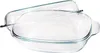 A clear glass baking dish with a lid. Podgląd zdjęcia produktu