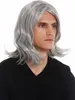 WIG ME UP Perücke Herren lang grau Mittelscheitel gewellt Produktbild-Vorschau 5