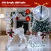 COSTWAY Verlichte rendier met slee, kerstfiguur, Productafbeelding-voorbeeld 4