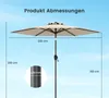 COSTWAY slnečník 230 cm, záhradný slnečník s kľukou a 6 Náhľad obrázku produktu 3