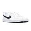A pair of white Nike Court Borough Low Recraft K sneakers with black Nike swoosh logos. Náhľad obrázku produktu