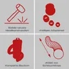 A collage of four marketing icons illustrating product features. Produktbild-Vorschau