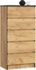 Komoda s 5 zásuvkami 60 cm, farba: dub Craft, V: 121 cm, Š: Náhľad obrázku produktu 1
