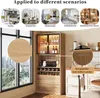 A collage of product images showing different scenarios and a detailed view of a cabinet with LED lighting and wine glass holder. Náhled obrázku produktu