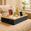 Relaxdays Couchbar, Bambus, 2 Snackschalen, 3 Dipschalen, Produktbild-Vorschau 3