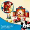 A LEGO set featuring Mickey and Friends characters and vehicles, with a fire station and fire truck. Produktbild-Vorschau