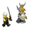 Two LEGO minifigures with weapons and a shield. Produktbild-Vorschau