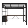 A loft bed with an integrated desk and shelving unit, presented against a white background. Náhled obrázku produktu