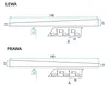Diagrams showing dimensions and details of two profiles, labeled 'LEWA' (Left) and 'PRAWA' (Right). Náhľad obrázku produktu