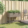vidaXL Pflanzkübel mit Ablage Grau Poly Rattan Produktbild-Vorschau 3
