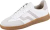 A single white Gant sneaker with gray accents and a brown sole, shown from a side angle against a white background. Produktbild-Vorschau