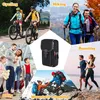 Collage of images showing people engaged in various outdoor activities and daily life, with a central image of a tactical belt pouch. Produktbild-Vorschau