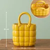 Blumenvase Handtasche aus Keramik, Dekovase in Gelb Produktbild-Vorschau 2