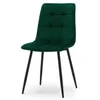 A green upholstered chair with black legs against a white background. Podgląd zdjęcia produktu