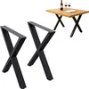 DanDiBo 2x Tischbeine Metall Schwarz 60 x 72 cm Produktbild-Vorschau 1