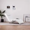 vidaXL Massage-Chaiselongue mit Kissen Weiß Kunstleder Produktbild-Vorschau 2
