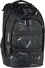 A black backpack with a white graphic pattern. Voir les images du produit