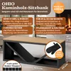 BLACK OAK OHIO Kaminholzbank Schwarz mit Holzablage & Produktbild-Vorschau 2