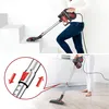 A collage showing a person using a vacuum cleaner on stairs and on a floor, with a close-up of an adjustable tube. Produktbild-Vorschau