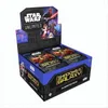 A booster box of Star Wars Unlimited Shadows of the Galaxy trading cards, displayed at an angle against a white background. Produktbild-Vorschau