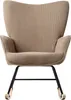 BELIANI Schaukelsessel Taupe Jumbo Cord Polsterung Metall Produktbild-Vorschau 4