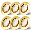 6er Set Einbaustrahler Gold Ø75mm Lochbohrung mit LED Modul Produktbild-Vorschau 1
