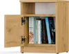 A close-up view of a wooden nightstand with an open door revealing books on a shelf. Anteprima dell’immagine prodotto