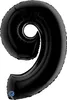 Riesenzahl Folienballon 40"/102cm | Schwarz Zahl: 9 Produktbild-Vorschau 1