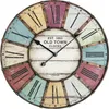 A vintage-style wall clock with Roman numerals and a distressed wood-like finish. Anteprima dell’immagine prodotto