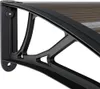 A close-up view of a black door awning with a brown polycarbonate roof. Náhled obrázku produktu