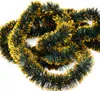 Weihnachtsgirlande Lametta 5cm x 3m Dunkelgrün matt / Gold Produktbild-Vorschau 2