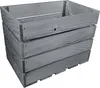 A stack of three gray wooden crates. Produktbild-Vorschau