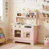 COSTWAY Cucina per bambini, cucina giocattolo in legno con Anteprima dell’immagine prodotto 2